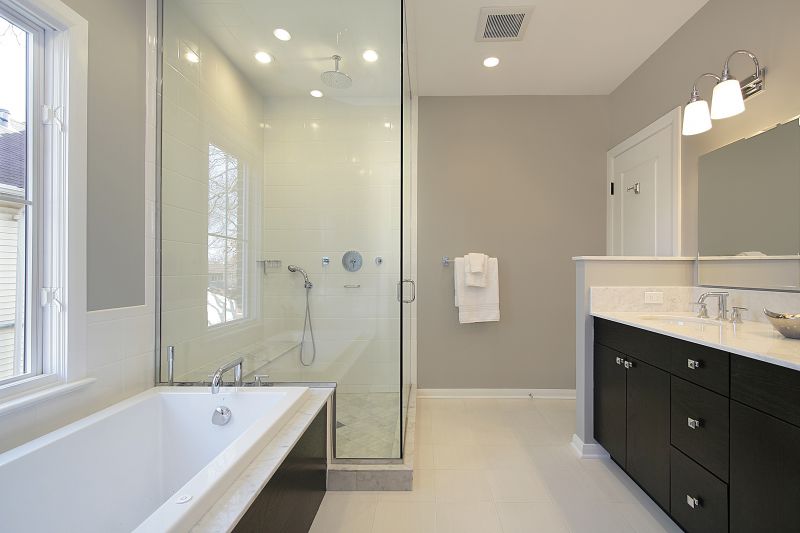 Glass-Enclosed Shower Bath